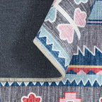 Leena Blue Colorful Aesthetic Oushak Rug