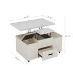 Lift-Top Folding Coffee Table with Storage Drawers