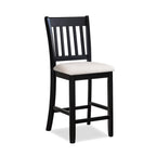 Black Rubberwood Dining Chairs, Set of 2