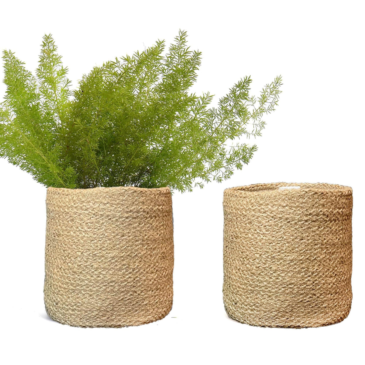 Woven Jute Planter Baskets, Set of 2