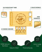 Cheese Board Set w/knives, 16.5“x11”