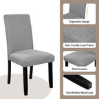 5 Piece Round Dining Table Set, Modern Table And 4 Upholstered Chairs For Dining Room