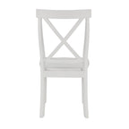 5-Piece White Solid Wood Dining Table Set for 4