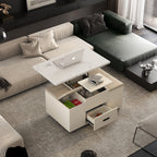 Lift-Top Folding Coffee Table with Storage Drawers
