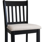 Black Rubberwood Dining Chairs, Set of 2