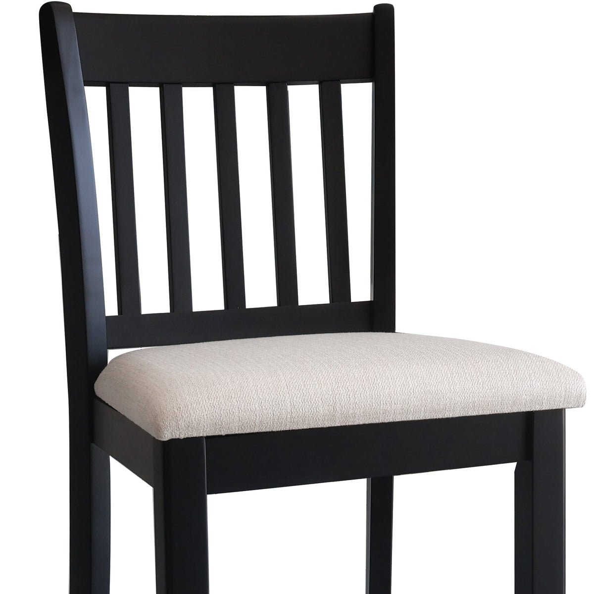 Black Rubberwood Dining Chairs, Set of 2