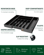 Silverware Drawer Organizer, Black (9 Slots)