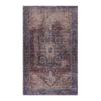 Washable Area Rug with Soft Low Pile - Maval by Naar Rug - Dark Red or Beige