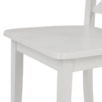 5-Piece White Solid Wood Dining Table Set for 4
