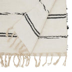 Striped Cotton Table Runner with Fringe 16"x72"