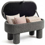 42 Inch Storage Ottoman Bench Corduroy Fabric Upholstered Foot Stool