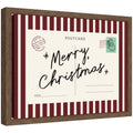 Vintage Merry Christmas Card by Lucky Guava Framed Canvas Wall Art Print