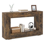 47" Farmhouse Console Table with 2-Tier Storage Shelf