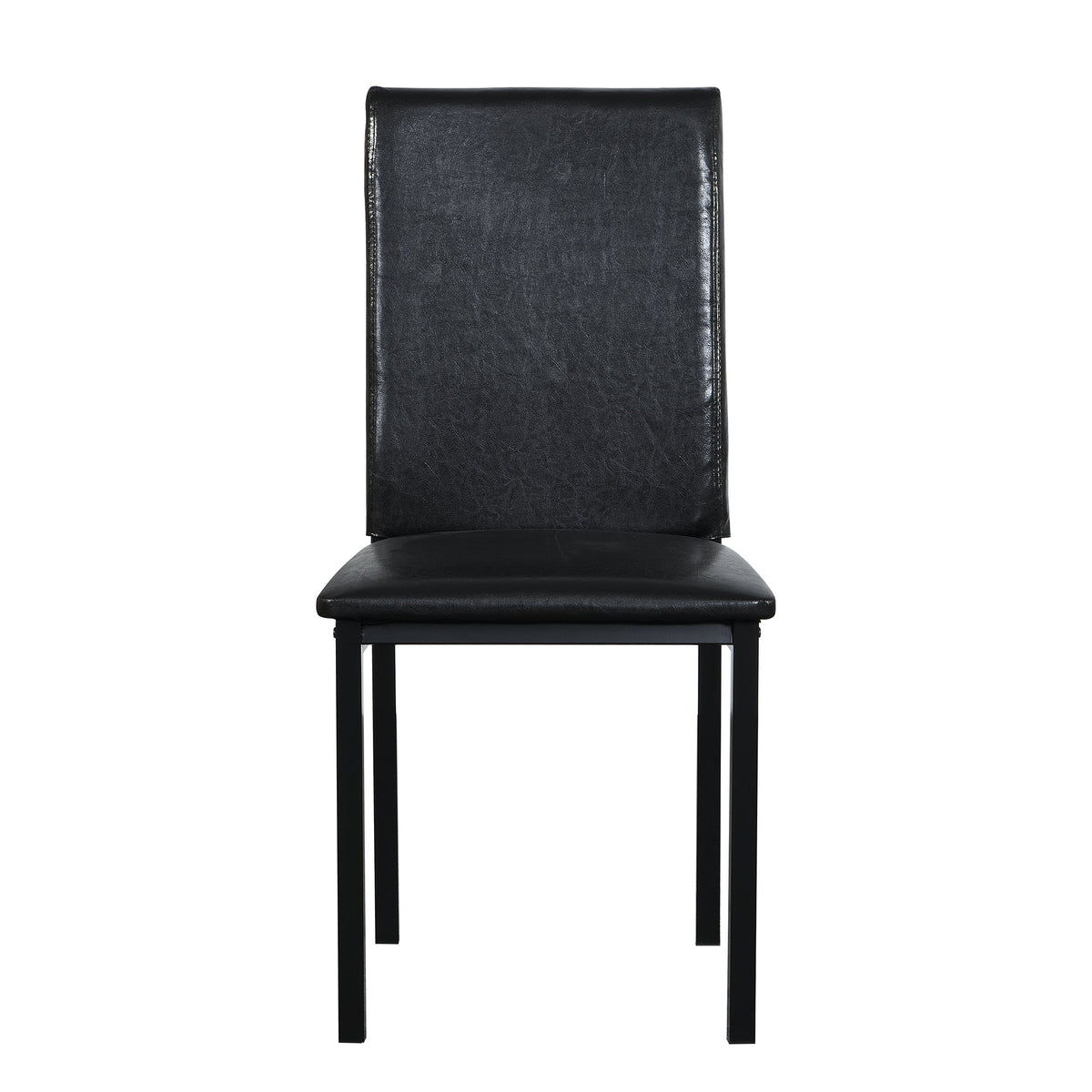 5 Piece Metal Dinette Set with Faux Marble Top - Black