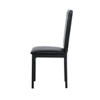 5 Piece Metal Dinette Set with Faux Marble Top - Black
