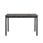 5 Piece Metal Dinette Set with Faux Marble Top - Black