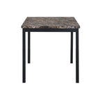 5 Piece Metal Dinette Set with Faux Marble Top - Black
