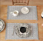 Grey Diamond Woven Placemats 12"x19", Set of 4