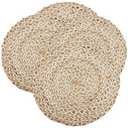 16" Round Jute Farmhouse Placemats, Set of 4
