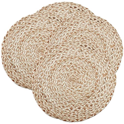 16" Round Jute Farmhouse Placemats, Set of 4