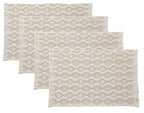 Grey Diamond Woven Placemats 12"x19", Set of 4