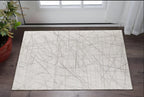 Gray and Ivory Abstract Hand Woven Area Rug