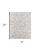 Gray and Ivory Abstract Hand Woven Area Rug