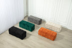Beige Cushioned Storage Ottoman with Safety Hinge