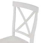 5-Piece White Solid Wood Dining Table Set for 4