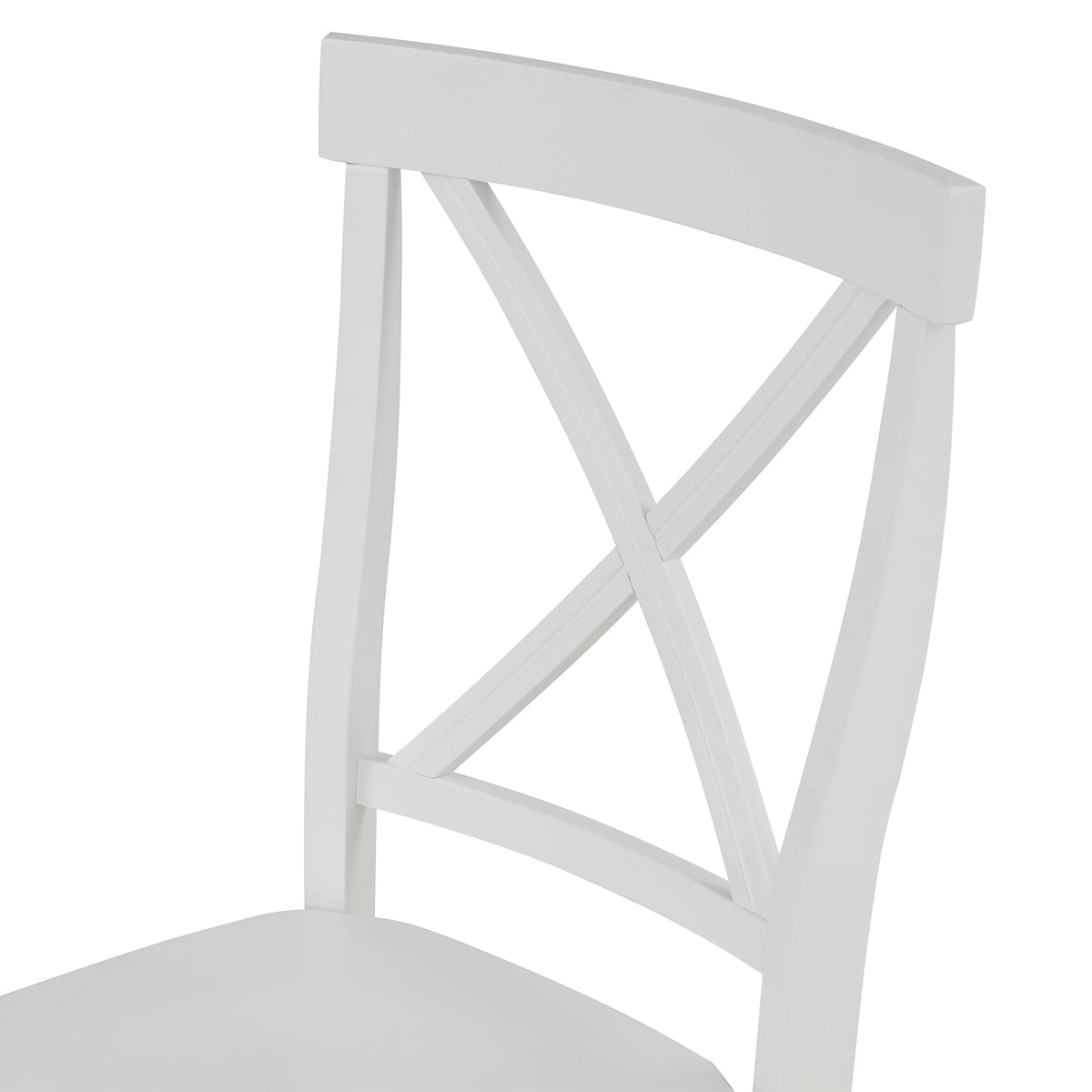 5-Piece White Solid Wood Dining Table Set for 4
