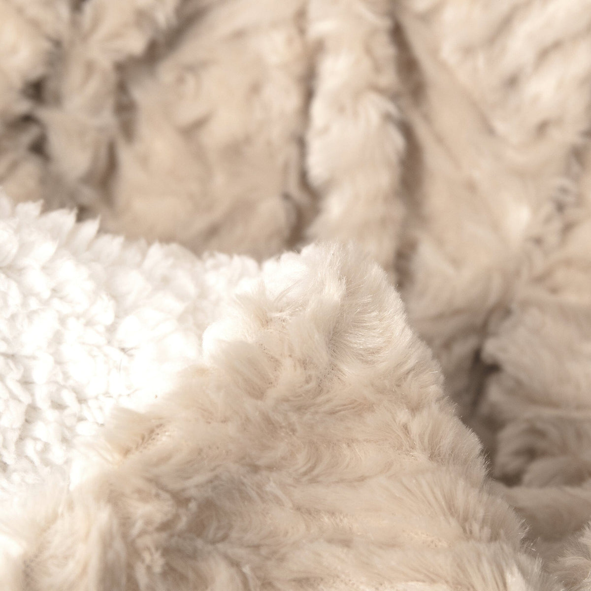 Gold Geometric Faux Fur Throw Blanket with Sherpa Back