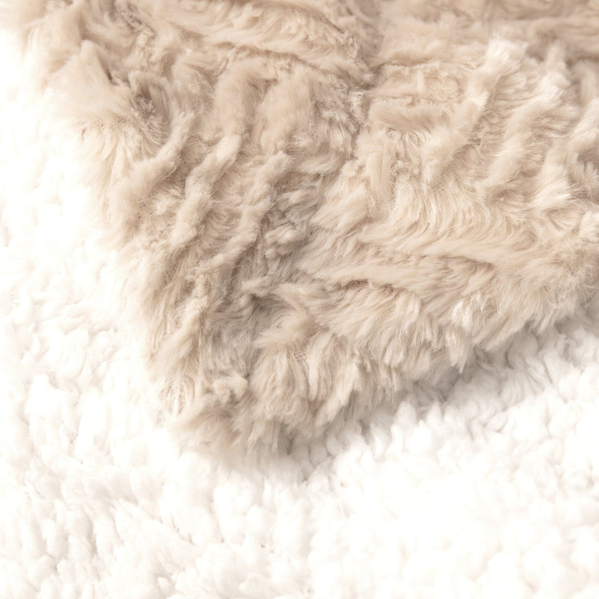 Gold Geometric Faux Fur Throw Blanket with Sherpa Back