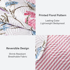 Kasentex Reversible Lightweight Floral Quilt Set - Soft All Season Bedspread Coverlet