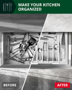 Silverware Drawer Organizer, White (9 Slots)