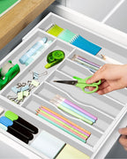 Silverware Drawer Organizer, White (9 Slots)