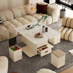 Lift-Top Folding Coffee Table with Storage Drawers