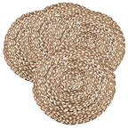 16" Round Jute Farmhouse Placemats, Set of 4