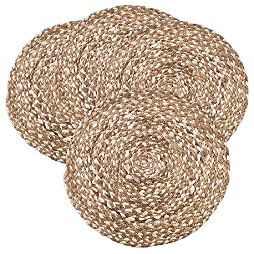 16" Round Jute Farmhouse Placemats, Set of 4