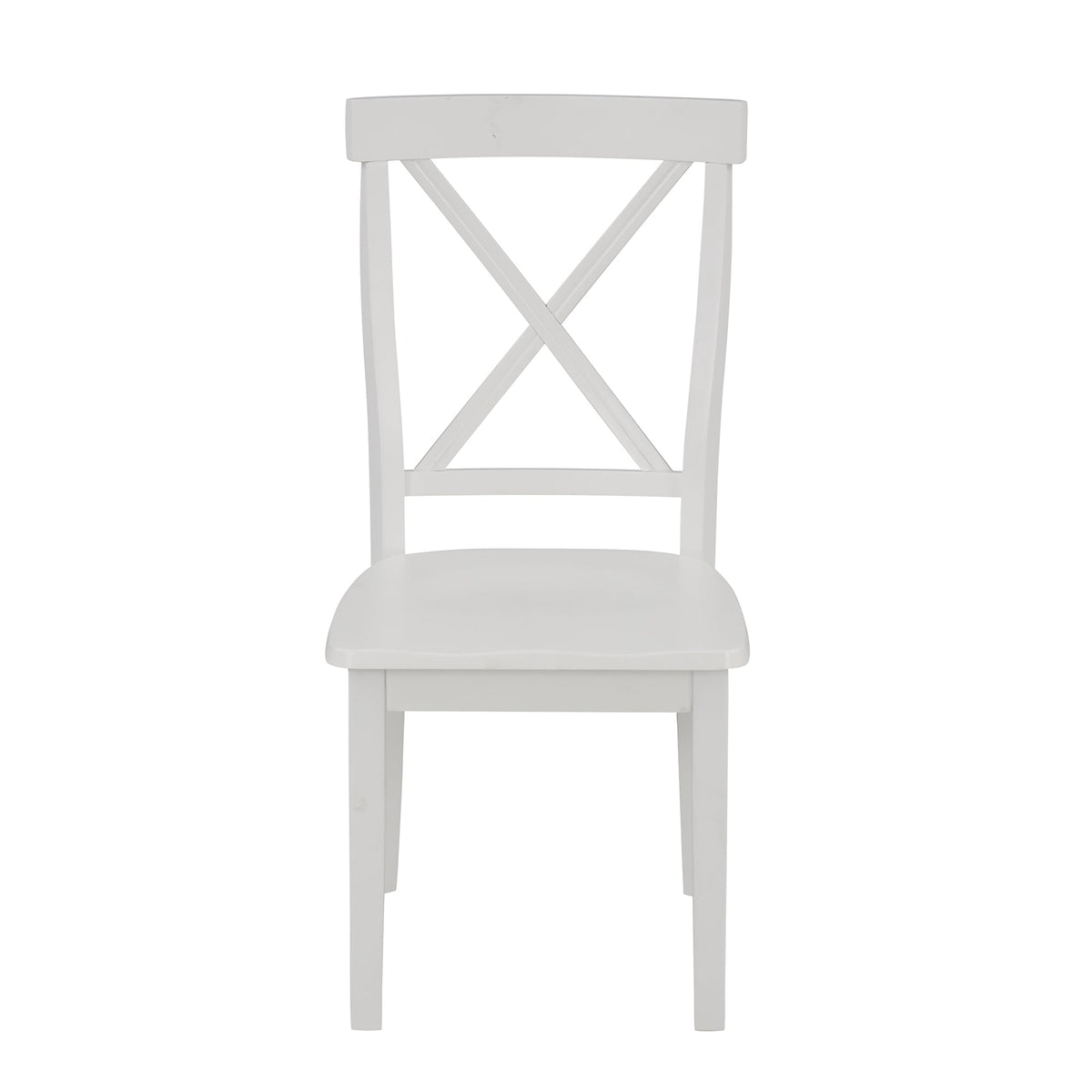 5-Piece White Solid Wood Dining Table Set for 4