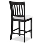 Black Rubberwood Dining Chairs, Set of 2