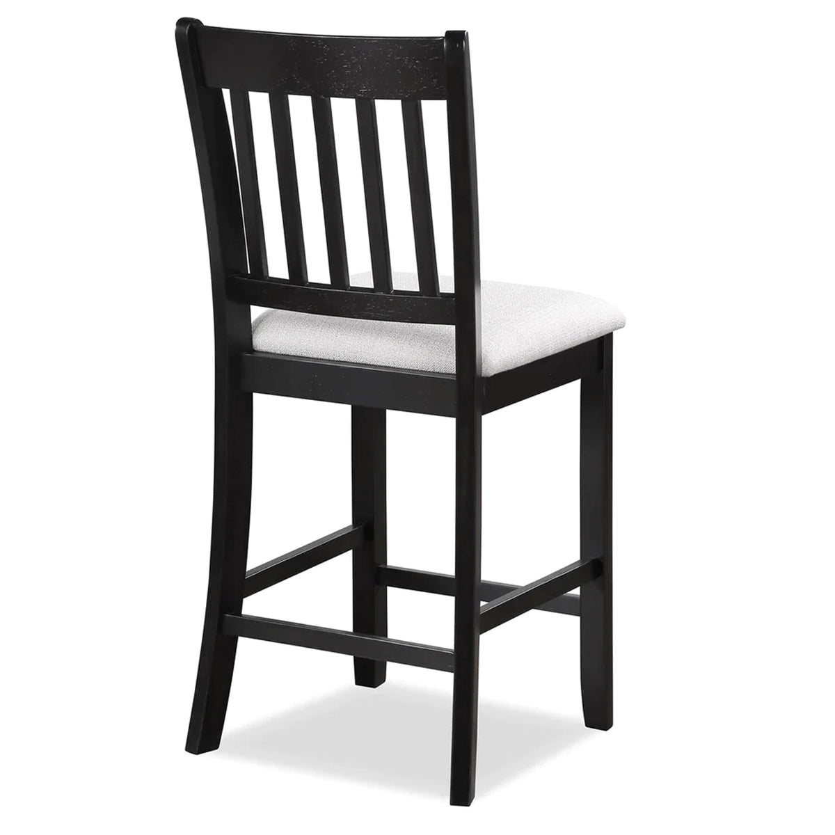 Black Rubberwood Dining Chairs, Set of 2