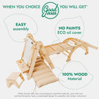 6in1 Montessori Climbing Set: Triangle Ladder + Arch/Rocker + Slide/Ramp + Net + Cushion + Art Addition