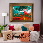 Champagne Heart-Shaped Faux Fur Throw Pillows
