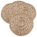 16" Round Jute Farmhouse Placemats, Set of 4