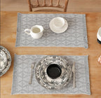 Grey Diamond Woven Placemats 12"x19", Set of 4