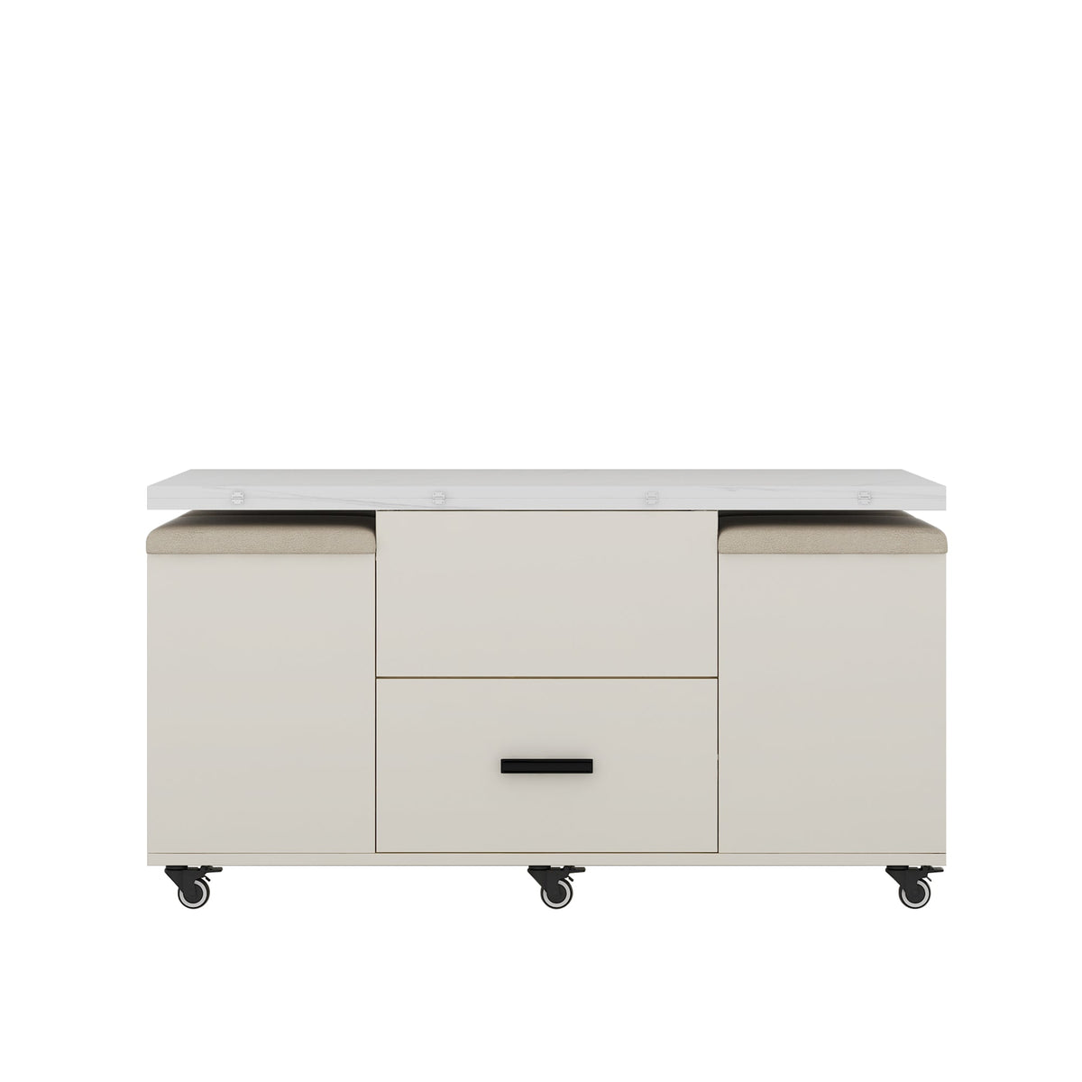 Lift-Top Folding Coffee Table with Storage Drawers