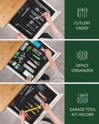 Silverware Drawer Organizer, Black (9 Slots)