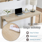 4-Piece Bar Table Set with Stools and Power Outlet, Light Oak