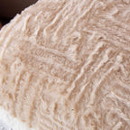 Champagne Heart-Shaped Faux Fur Throw Pillows
