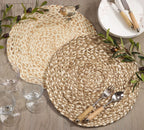 16" Round Jute Farmhouse Placemats, Set of 4